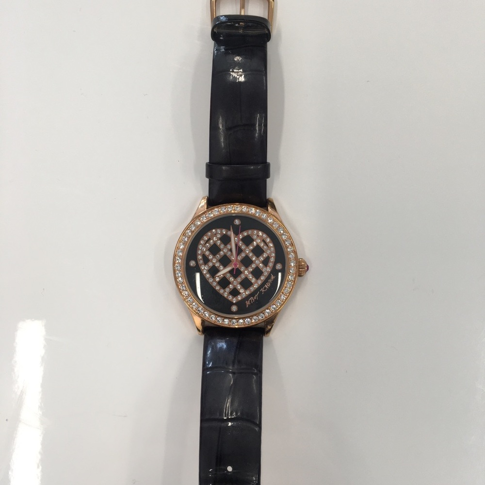 Betsey Johnson black & gold watch